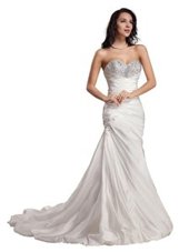 Low Price With Train White Military Ball Gowns Sweetheart Sleeveless Sweep Train Lace Up