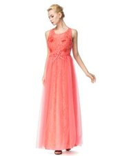 Glittering Orange Red Scoop Neckline Beading and Bowknot Homecoming Gowns Sleeveless Zipper