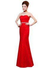 Vintage Sleeveless Zipper Floor Length Beading and Lace Dress for Prom
