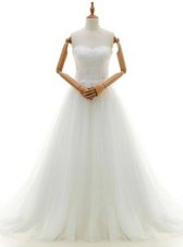 Suitable With Train Clasp Handle Wedding Dress White and In for Wedding Party with Lace Brush Train