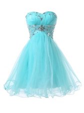 Pretty Blue Sweetheart Neckline Beading Prom Dress Sleeveless Lace Up