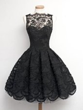 Fantastic Black Zipper Bateau Appliques Prom Dress Lace Sleeveless