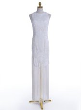 Beautiful Scoop Chiffon Sleeveless Floor Length Prom Dress and Beading