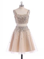 Top Selling Straps Straps Sleeveless Zipper Mini Length Beading Prom Party Dress