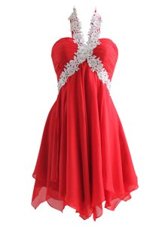 Admirable Sleeveless Appliques Zipper Prom Party Dress