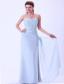 Light Blue Sweetheart Ruched Prom Dress Chiffon For Custom Made