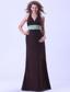 Brwon Prom Dress With Belt Halter Floor-length Backless