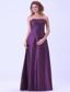 Dark Purple Bridemaid Dress A-line Strapless Floor-length For Custom Made