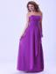 Purple Bridemaid Dress Strapless Chiffon Floor-length