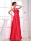 Red A-Line Floor-length Taffeta Party Halter 2013 Prom Dress