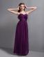Purple Empire Straps Ankle-length Chiffon Hand Made Flower Prom Dress