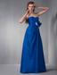 Blue A-line Sweetheart Floor-length Taffeta Appliques Prom Dress