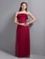 Wine Red Column Straps Floor-length Chiffon Prom Dress