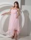 Baby Pink Empire Strapless Asymmetrical Chiffon Prom Dress