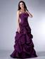 Dark Purple Cloumn Spaghetti Straps Floor-length Satin Beading Bridesmaid Dress