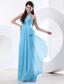 Halter Baby Blue For 2013 Custom Made Prom Dress With Ruch