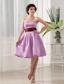 Sashes/Ribbons Simple Lavender Taffeta Knee-length Strapless A-Line Prom Dress