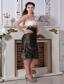 Olive Geeen Column / Sheath Strapless Knee-length Taffeta Hand Made Flowers Mother Of The Bride Dress