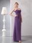 Purple Column Sweetheart Ankle-length Chiffon Ruch Prom Dress