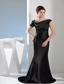 Appliques Mermaid Asymmetrical Black Prom Dress