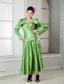 Spring Green A-line Sweetheart Elastic Woven Satin Appliques Mother Of The Bride Dress
