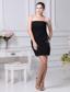 Beading and Ruching Decorate Bodice Black Chiffon Strapless Mini-length 2013 Prom Dress