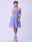 Lilac Chiffon A-line Bridemaid Dress Knee-length