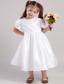White A-Line / Princess Scoop Tea-length Taffeta Flower Girl Dress