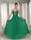 Green Sweetheart Custom Made Chiffon Prom Dress With Ruched Beading Bodice