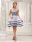 Fashionable Grey 2013 Prom / Homecoming Dress With Mini-length A-line Tiered Strapless Organza and Zebra Gown