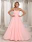 Baby Pink Stylish Prom Dress Ruched Bodice Chiffon For Prom