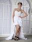White Column Sweetheart High-low Chiffon Beading Prom Dress