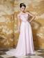Light Pink Empire Sweetheart Brush Train Chiffon Beading Prom Dress