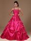 Pick-ups Halter A-line Hot Pink Taffeta Quinceanera Dresses For Custom Made In Demopolis Alabama