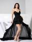 High-low Sequin and Chiffon Black Sweetheart Neckline 2013 Prom Dress