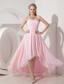 Pink Empire Sweetheart High-low Chiffon Beading Prom Dress