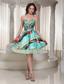 2013 Printing Sweetheart Prom Dress Wtih Mini-length Beading