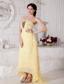 2013 Light Yellow High-low Chiffon Prom / Evening Dress with Beading