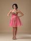Multi-color A-line Sweetheart Mini-length Organza Beading Prom Dress
