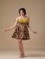 Multi-color A-line Sweetheart Mini-length Leopard Beading Prom Dress