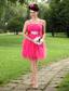 Hot Pink Empire Straps Mini-length Tulle Sashes Prom / Homecoming Dress
