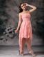 Watermelon Column Strapless Knee-length Chiffon Beading Prom Dress