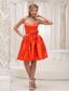 Lovely Orange Red Prom / Homecoming Dress For 2013 Bowknot On Taffeta Beaded Decorate Bust