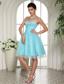 Customize Aqua Blue Sweetheart Beaded Prom Dress For Prom Party In Greenville