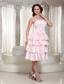 Wholesale Empire Ruffles Layered Prom Dress With Tea-length