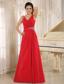Red Beaded Decorate V-neck and Waist For 2013 Prom Dress In Montgomery