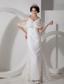 New Column V-neck Brush Train Satin Lace Wedding Dress