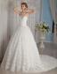 Luxurious A-Line / Princess Sweetheart Chapel Train Rolling Flowers Beading Wedding Dress