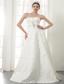 Beautiful A-Line / Princess Strapless Floor-length Lace Beading Wedding Dress