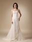 Wonderful Column Sweetheart Court Train Taffeta and Lace Wedding Dress